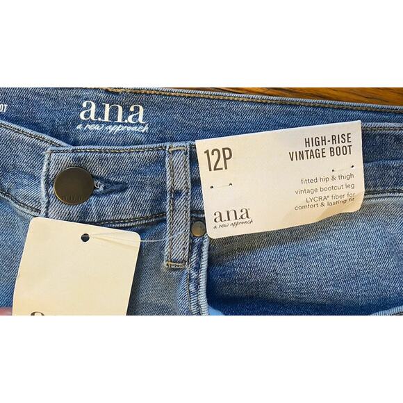 NWT A.N.A Vintage High Rise Boot Cut Jeans Women’s 12 Petite - Picture 2 of 8